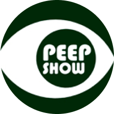 Logo of BAFTA-winning series 'Peep Show'.